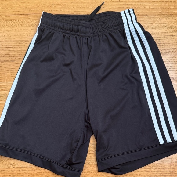 Adidas Men's Athletic Shorts in Black with White Stripes - Picture 1 of 3